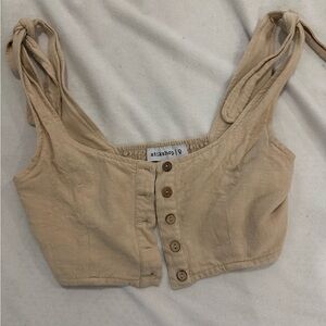 Tan Button-Up Tank Top